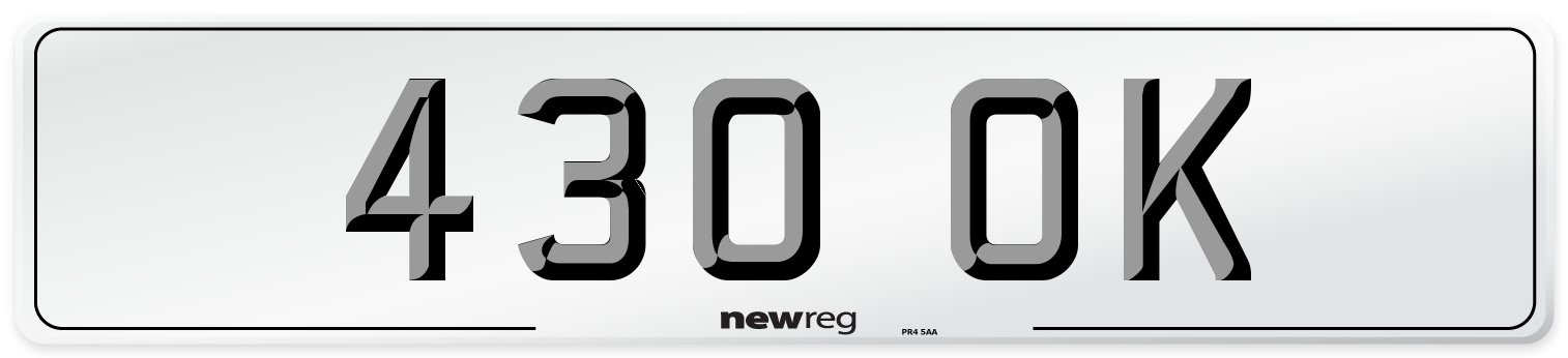 430 OK Number Plate from New Reg